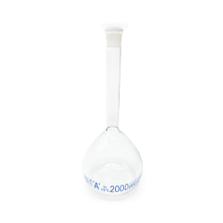 Borucam Balon Joje Şeffaf Plastik Kapaklı Mavi Skala A Class NS 29/32 - 2000 mL