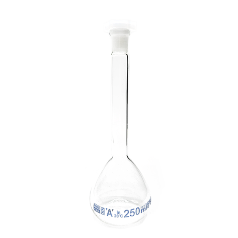 Borucam Balon Joje Şeffaf Plastik Kapaklı Mavi Skala A Class NS 14/23 - 250 mL