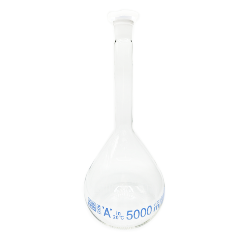 Borucam Balon Joje Şeffaf Plastik Kapaklı Mavi Skala NS 34/35 - 5000 mL