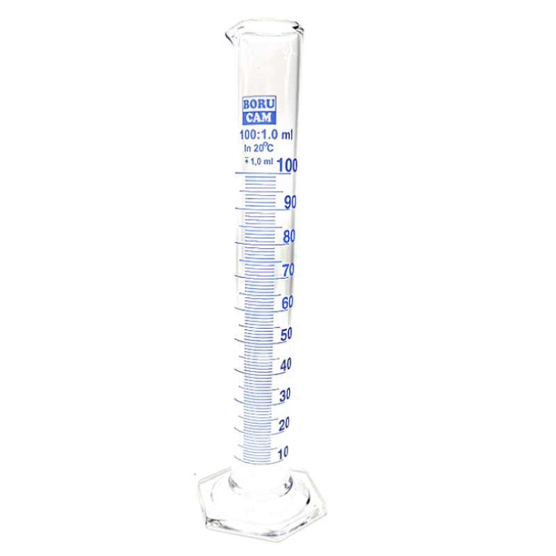 Borucam Uzun Form Cam Mezür Altıgen Tabanlı 100 ml