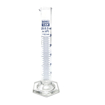 Borucam Uzun Form Cam Mezür Altıgen Tabanlı 25 ml