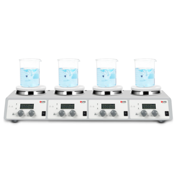 DLAB MS-H340-S4 SET 4 Bölmeli Isıtıcılı Manyetik Karıştırıcı SET 200... 1.500 rpm / 25... 340 °C / 4 x 10 L