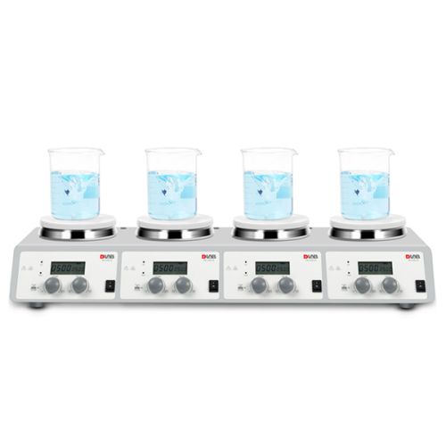 DLAB MS-H340-S4 SET 4 Bölmeli Isıtıcılı Manyetik Karıştırıcı SET 200... 1.500 rpm / 25... 340 °C / 4 x 10 L