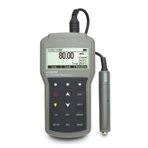 Hanna HI98192 Su geçirmez Taşınabilir EC / TDS / Direnç / Tuzluluk Ölçer Hanna HI98192 Su geçirmez Taşınabilir EC / TDS / Direnç / Tuzluluk Ölçer