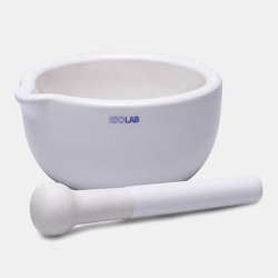 ISOLAB 038.02.090 Havan - Porselen - Tokmaklı - Çap 105 mm