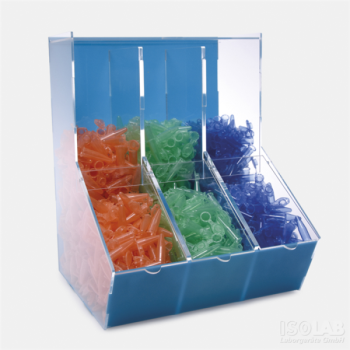 ISOLAB 006.15.003 Dispenser Kutusu - Akrilik - Üc Bölmeli