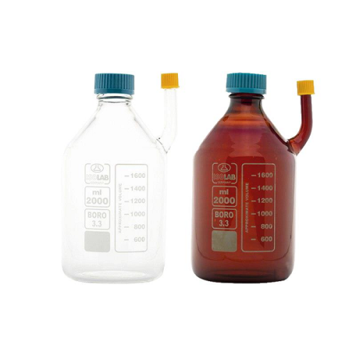 ISOLAB 007.02.004 Yan Boyunlu Amber Cam Şişe 2000 ml ISOLAB 007.02.004 Yan Boyunlu Amber Cam Şişe 2000 ml