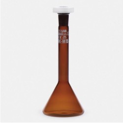 ISOLAB 013.15.001 Balon Joje - Trapezoidal -Amber - A Kalite - Grup Sertifikalı - Mavi Skala - 1 ml - NS 7/16