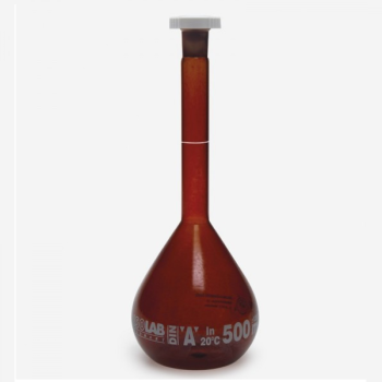ISOLAB 014.01.005 Balon Joje - Standart - Amber - A Kalite - Grup Sertifikalı - Beyaz Skala - 5 ml - NS 10/19 / 1 Adet