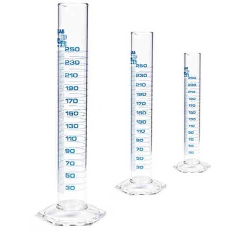 ISOLAB 015.01.500 Mezür - Uzun Form - Hexagonal Cam Tabanlı - A Kalite - Grup Sertifikalı - Mavi Skala - 500 ml