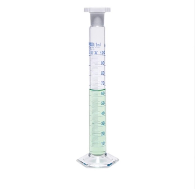ISOLAB 016.01.901 Mezür - Çalkalama - Hexagonal Cam Tabanlı - A Kalite - Grup Sertifikalı - Mavi Skala - 1000 ml