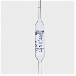 ISOLAB 021.05.001 Pipet - Cam - Bullu - As Kalite - Grup Sertifikalı - Mavi Skala - 1 ml