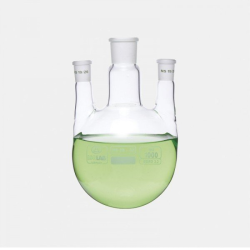 ISOLAB 030.46.500 Balon - Dibi Yuvarlak - 3 Boyunlu - Paralel Yan Boyun - Merkez Boyun : NS 29/32 - Yan Boyun(lar) : NS 19/26 - 500 ml