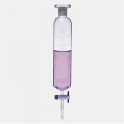 ISOLAB 031.06.500 Ayırma Hunisi - Cam - Silindirik - Dereceli - Ptfe Musluklu - 500 ml