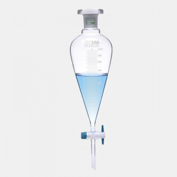 ISOLAB 031.02.050 Ayırma Hunisi - Cam - Konik - Dereceli - Ptfe Musluklu - 50 ml