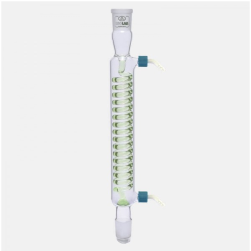 ISOLAB 033.16.250 Soğutucu - Spiralli - 250 mm - Dişi Şilif : NS 29/32 - Erkek Şilif : NS 29/32 - P.P Yan Kol