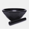 ISOLAB 038.18.150 Havan - Agat - Tokmağı İle - Çap 150 mm - Standart Form - Siyah