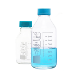 ISOLAB 061.01.250 Şişe - Borosilikat Cam - Şeffaf - Vidalı Kapaklı - 250 ml