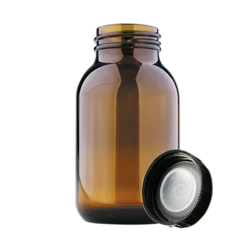 ISOLAB 061.11.050 Şişe - Geniş Boyunlu - Nötr Cam - Amber - 50 ml - GL55 / 1 Adet