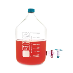 ISOLAB 062.27.910 Bidon - Borosilikat Cam - Şeffaf - Musluklu - 10 Litre