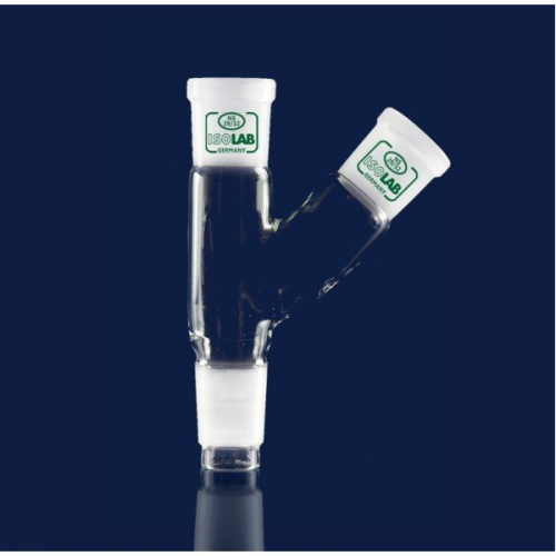ISOLAB 065.42.003 Adaptör - Çoklu - 2 Boyunlu - Yukarı Açılı - Dişi Şilif & Erkek Şilif : NS 29/32 - Yukarı Açılı Dişi Şilif : NS 14/23
