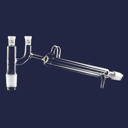 ISOLAB 065.57.001 Destilasyon Bağlantısı - Kondenserli ve Claisen Başlıklı - Standart - Erkek Şilif: NS 14/23 | Dişi Şilif: NS 14/23 - Kondenser Uzunluğu 160 mm ISOLAB 065.57.001 Destilasyon Bağlantısı - Kondenserli ve Claisen Başlıklı - Standart - Erkek Şilif: NS 14/23 | Dişi Şilif: NS 14/23 - Kondenser Uzunluğu 160 mm