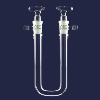 ISOLAB 065.63.100 Kurutma Tüpü - U Şekilli - Musluklu - Çap 13 mm - Dişi Şilif : NS 14/23 - 100 mm