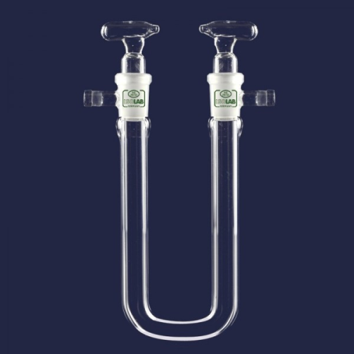 ISOLAB 065.63.130 Kurutma Tüpü - U Şekilli - Musluklu - Çap 13 mm - Dişi Şilif : NS 14/23 - 130 mm