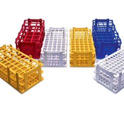 ISOLAB 079.01.001B Tüp Standı - Demonte - P.P - 84 Delik - 13 mm Tüpler İçin - Mavi