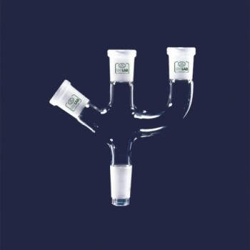 ISOLAB 065.44.001 Adaptör - 3 Boyunlu - Açılı Ve Paralel - Dişi Şilif : NS 14/23 - Erkek Şilif : NS 14/23 - Açılı Ve Paralel Dişi Şilif : NS 14/23