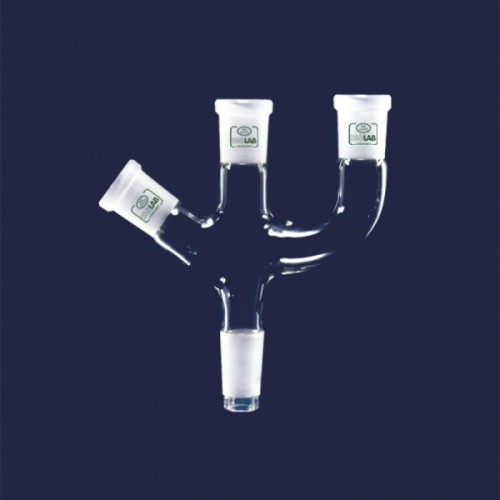 ISOLAB 065.44.003 Adaptör - 3 Boyunlu - Açılı Ve Paralel - Dişi Şilif : NS 19/26 - Erkek Şilif : NS 29/32 - Açılı Ve Paralel Dişi Şilif : NS 19/26