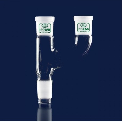 ISOLAB 065.43.005 Adaptör - Çoklu - 2 Boyunlu - Paralel - Dişi Şilif : NS 29/32 - Erkek Şilif : NS 14/23 - Paralel Dişi Şilif : NS 14/23